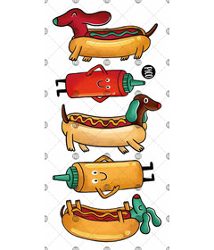 PiCO Temporary Tattoos Ketchup the Wiener Dog