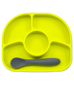 bbluv Yumi Silicone Plate & Spoon Set Lime