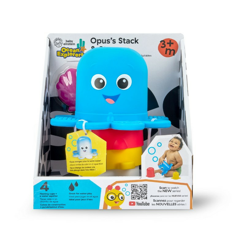 Baby Einstein Opus’s Stack & Stream™ Sensory Stacking Cups fürdőjáték