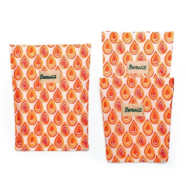 BeeBAGZ Beeswax Bags Lunch Pack Orange BeeBAGZ Beeswax Bags Lunch Pack Orange