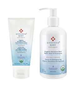 Shoosha Organic Face & Body Lotion + Wash & Shampoo Lavender Bundle