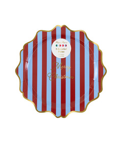 Meri Meri Striped Side Plates Merry Christmas