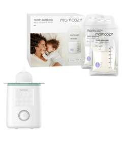 Momcozy Nutri Smart Analog Bottle Warmer + Breastmilk Storage Bags Bundle