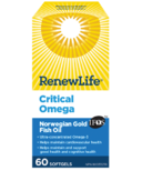 Renew Life Critical Omega Norwegian Gold Fish Oil and Omega 3's