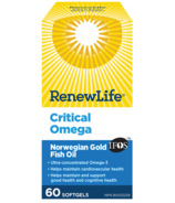 Renew Life Critical Omega Norwegian Gold Huile de poisson et oméga 3
