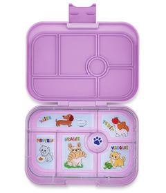 Yumbox Original 6 Compartment Bento Box Ami Purple Cats & Dogs