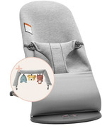 Transat BabyBjorn Bliss 3D Jersey Gris Clair avec Barre de Jouets Soft Friends