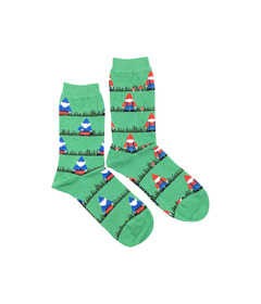 Friday Sock Co. Women's Garden Grandpa Gnomes socks Green