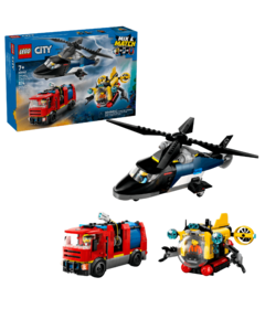 LEGO City Helicopter, Fire Truck & Submarine Remix Building Toy