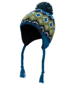 Kombi Children Boost Winter Hat Patterned Knit Mallard Blue