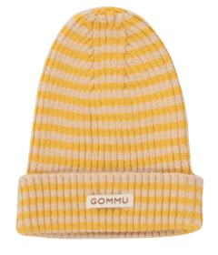 image of WE ARE GOMMU Big Stripes Beanie Light Cream Mustard Doll Outfit with sku:327744