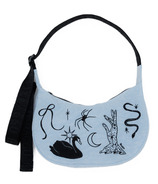 BAGGU Small Nylon Crescent Bag Embroidered Ballet Icons