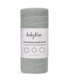 Baby Bliss Muslin Swaddle Blanket Light Sage