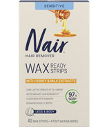 Nair Wax Ready Strips For Legs & Body With Milk And Honey