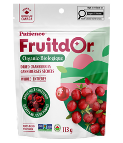 Fruit d'Or Organic Dried Cranberries Whole Apple Juice Sweetened