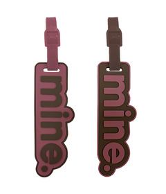 MYTAGALONGS Mine Jumbo Rubber Luggage Tags Desert Rose/Chocolate