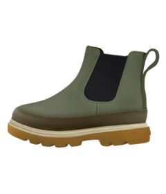 Native Shoes Kids Kensington Chelsea Boots Olivine Green Brown Bone White