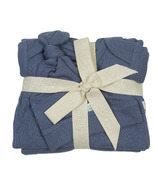 Loulou Lollipop Waffle Long Sleeve Newborn Gift Set Denim Blue