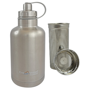 Eco Vessel BOSS Vacuum Insulated Stainless Steel Growler Bottle Silver Eco Vessel BOSS Vacuum Insulated Stainless Steel Growler Bottle Silver