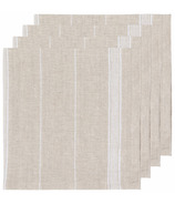 Now Designs Heirloom Linen Napkins White Maison Stripe