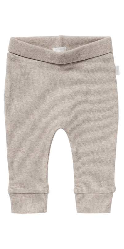 Pantaloni Unisex Baby Noppies Comfort Rib Naura – Cotone Biologico GOTS, Colore Tortora Melange, 1 Mese, Morbidi E Elastici