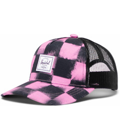 image of Herschel Supply Whaler Cotton Mesh Kids Cap Stencil Checker Opera Mauve with sku:332022