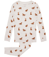 petit lem Kids Pj Set Long Sleeve Top + Pant Knit Heather Beige