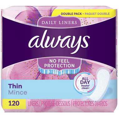Always radiant daily liners, 96 Count, Unscented, Wrapped, Regular, 4 Count  : : Health & Personal Care