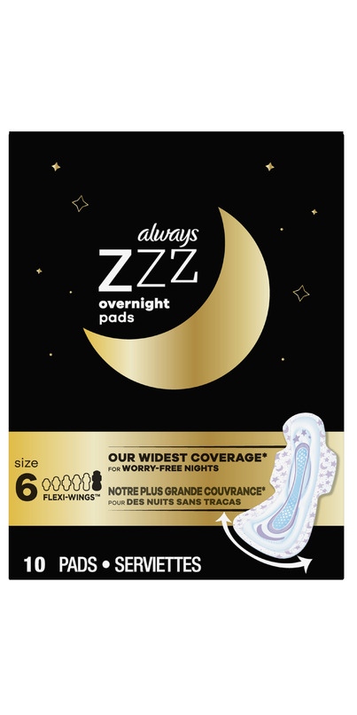 Buy Always ZZZ Overnight Pads for Women Size 6 Unscented with