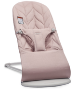 Babybjorn Bouncer Bliss Light Grey Frame Petal Quilt Cotton Dusty Pink 