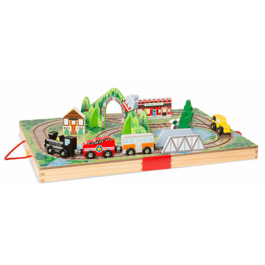 Melissa & Doug TAKE-ALONG RAILROAD Children's Wooden Train Track Toy 3 yrs BN 