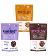Rawcology Granola sans céréales, saveurs variées, paquet de 3
