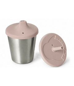 Micasso & Co 2-in-1 Stainless Steel Cup With Straw & Spout Old Pink