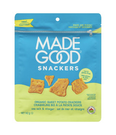 MadeGood Snackers Organic Sweet Potato Crackers Sea Salt & Vinegar