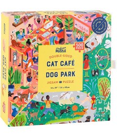 Professor Puzzle Double-Sided Puzzle Cat Cafe & Dog Park