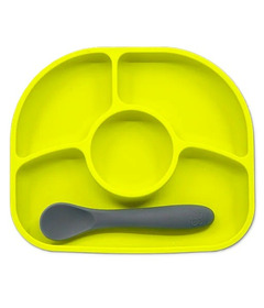 bbluv Yumi Silicone Plate and Spoon Set Lime