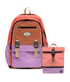 Headster Colorblock Backpack and Lunch Box Retro Smoothie Bundle