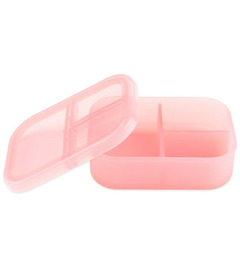 image of Bumkins Silicone Bento Box 3 Section Pink Jelly with sku:306354