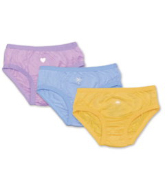 Silkberry Baby Bamboo Bikini Underwear Pack Banana Cream, Lavender, Skydive