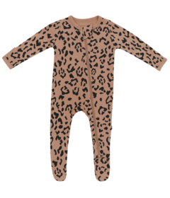 Kyte BABY Zippered Footie Latte Leopard