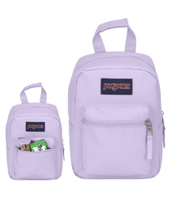 Jansport Big Student Backpack & Break Lunch Bag Pastel Lilac Bundle