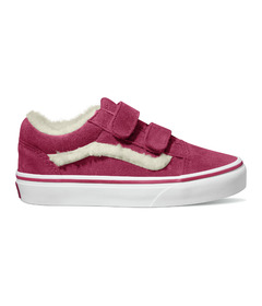 Vans Kids Old Skool V Shoes Sherpa Pop Cherries Jubilee