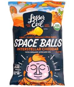 LesserEvil Organic Corn Puff Space Balls Interstellar Cheddar 