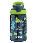 Contigo Kids Cleanable Water Bottle with Straw Cool Lime with Dogs