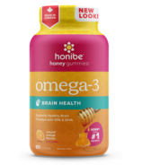Honibe Honey Gummies Oméga-3 Santé du cerveau avec EPA & DHA Orange