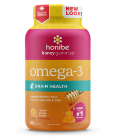 Honibe Honey Gummies Omega-3 Brain Health with EPA & DHA Orange