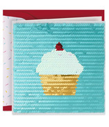 Carte d'anniversaire Signature Hallmark pour femme - Cupcake à paillettes