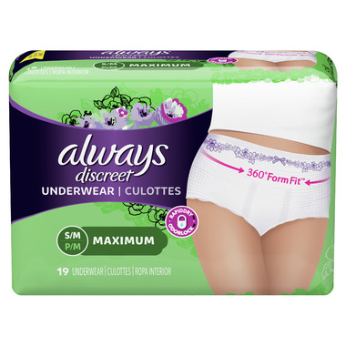 Always Discreet Boutique, Incontinence Underwear for Women, Maximum  Protection, Peach, XL, 9 Count