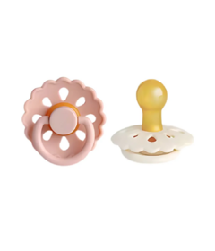 Baby Bliss Natural Latex Pacifiers Blush & Cream Size 2