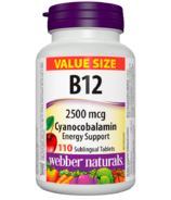 Webber Naturals Vitamin B12 and Cyanocobalamin Cherry Value Size